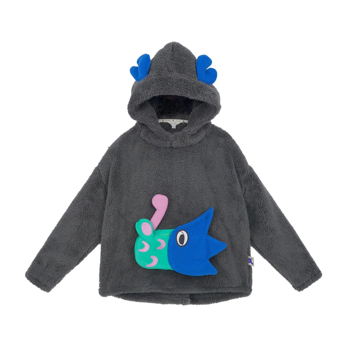 Poco Blush Spring Dragon Plush Sweatshirt Gray