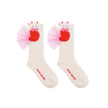 Poco Blush Mermaid Cat Shell Embroidered Socks