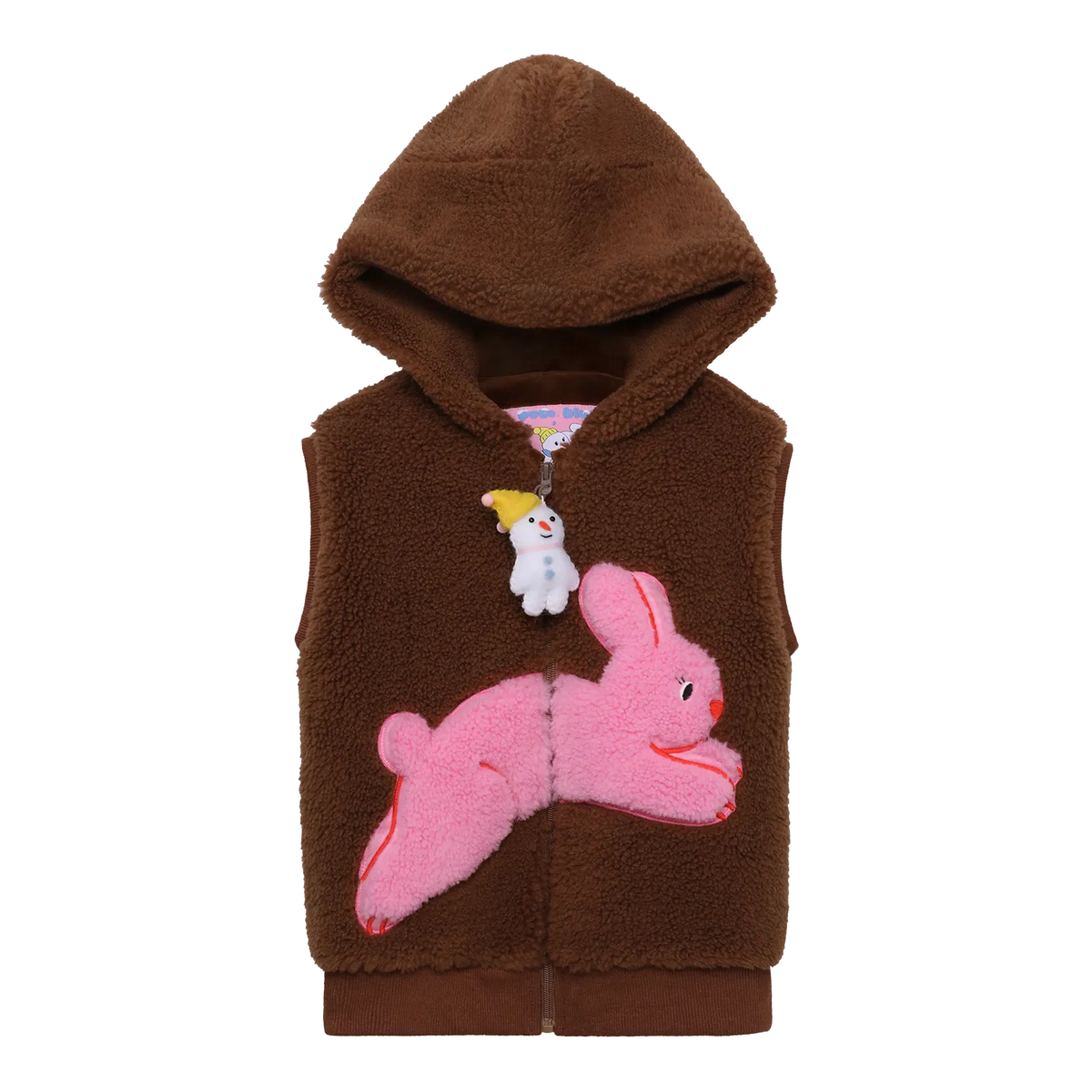 Snowman Wobbler & Star Bunny Sherpa Gilet by Poco Blush