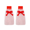Poco Blush Little Lamb Bow Furry Leg Warmers AW253A05 Pink