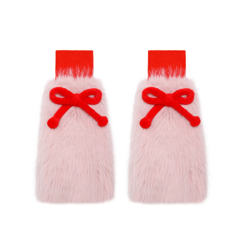 Little Lamb Bow Furry Leg Warmers by Poco Blush, image 2
