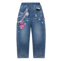 Poco Blush Bunny Balloon Knit Denim Pants
