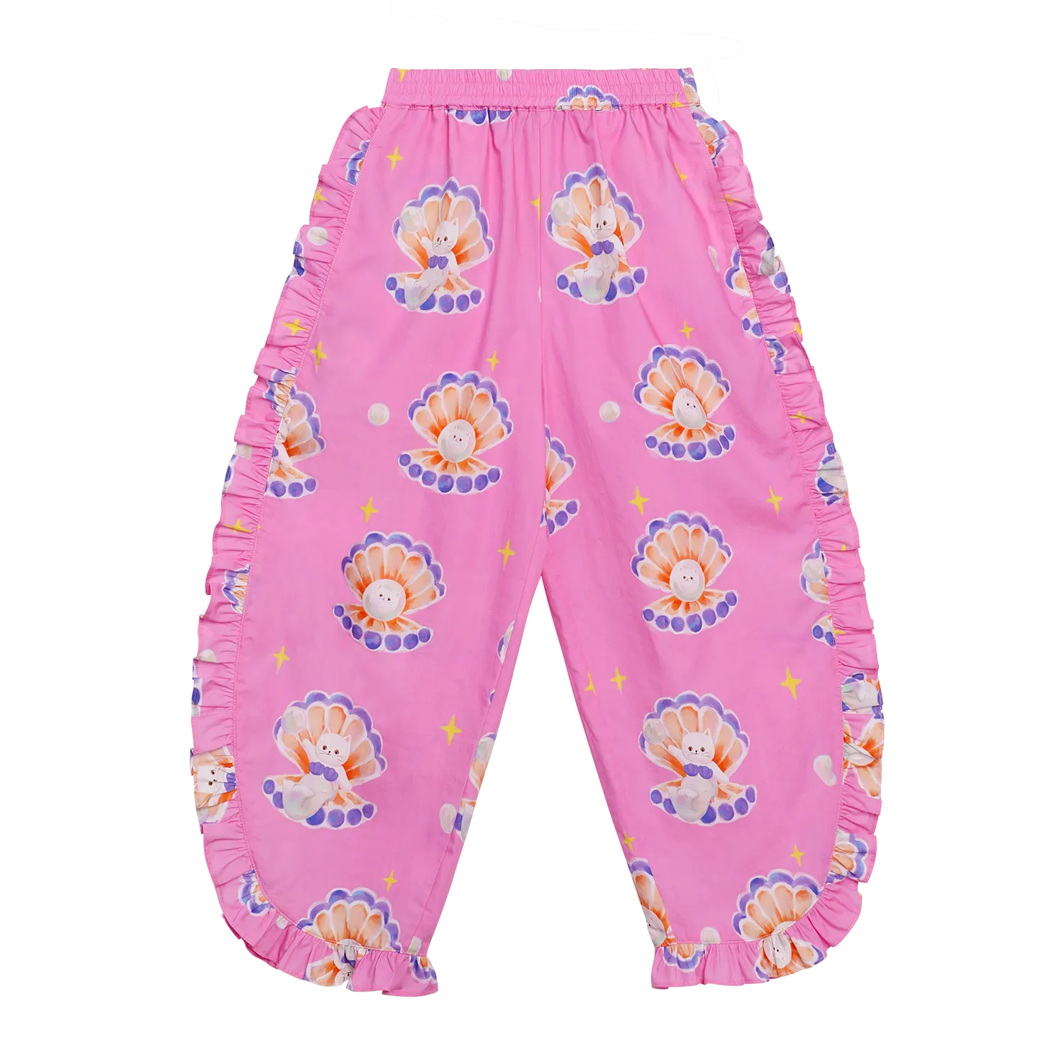 Poco Blush Pearl Cat Shell Print Pants
