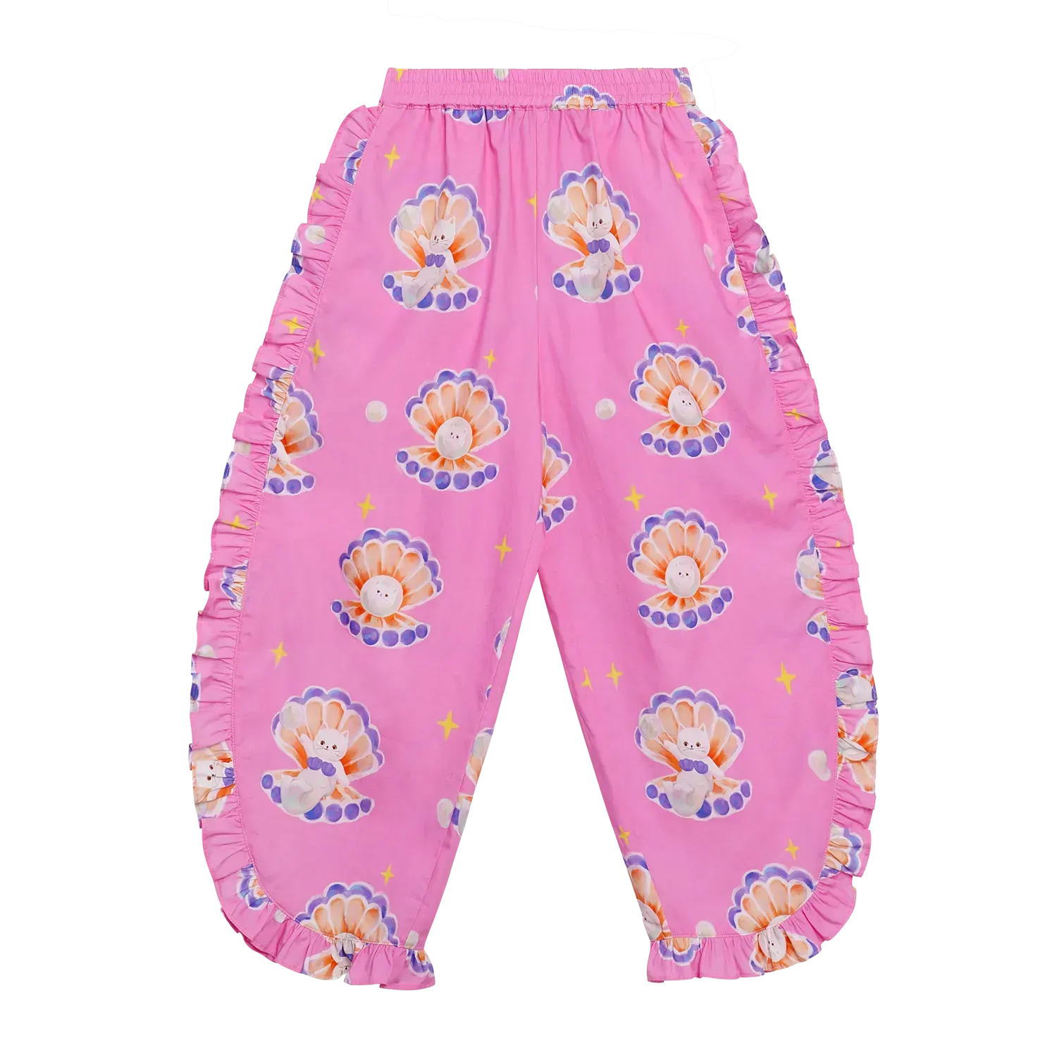 Poco Blush Pearl Cat Shell Print Pants