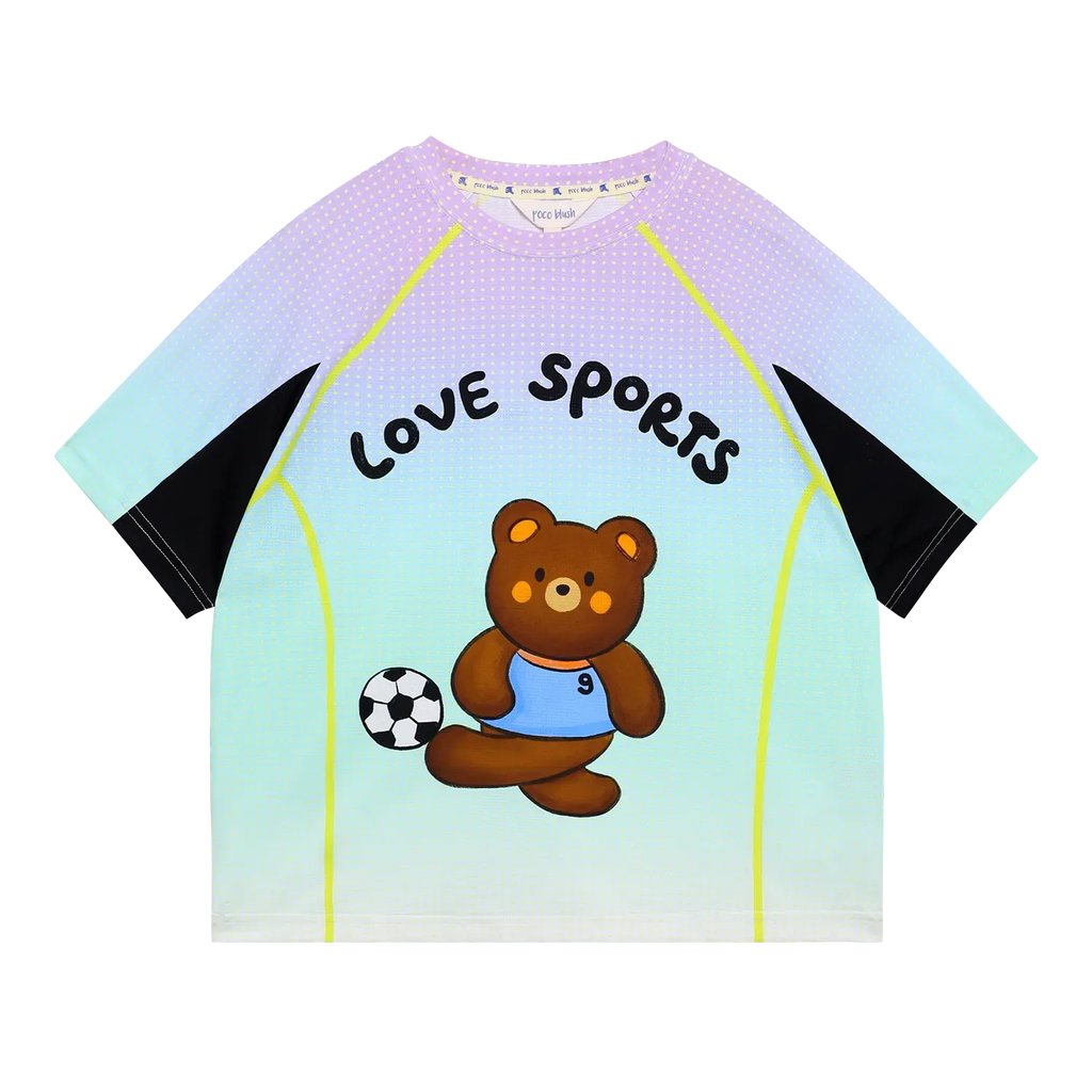 Poco Blush Football Bear Active Tee