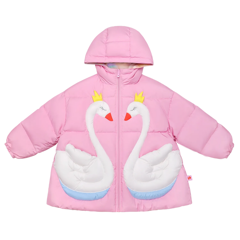 Elegant Swan Reversible Goose Down Coat by Poco Blush