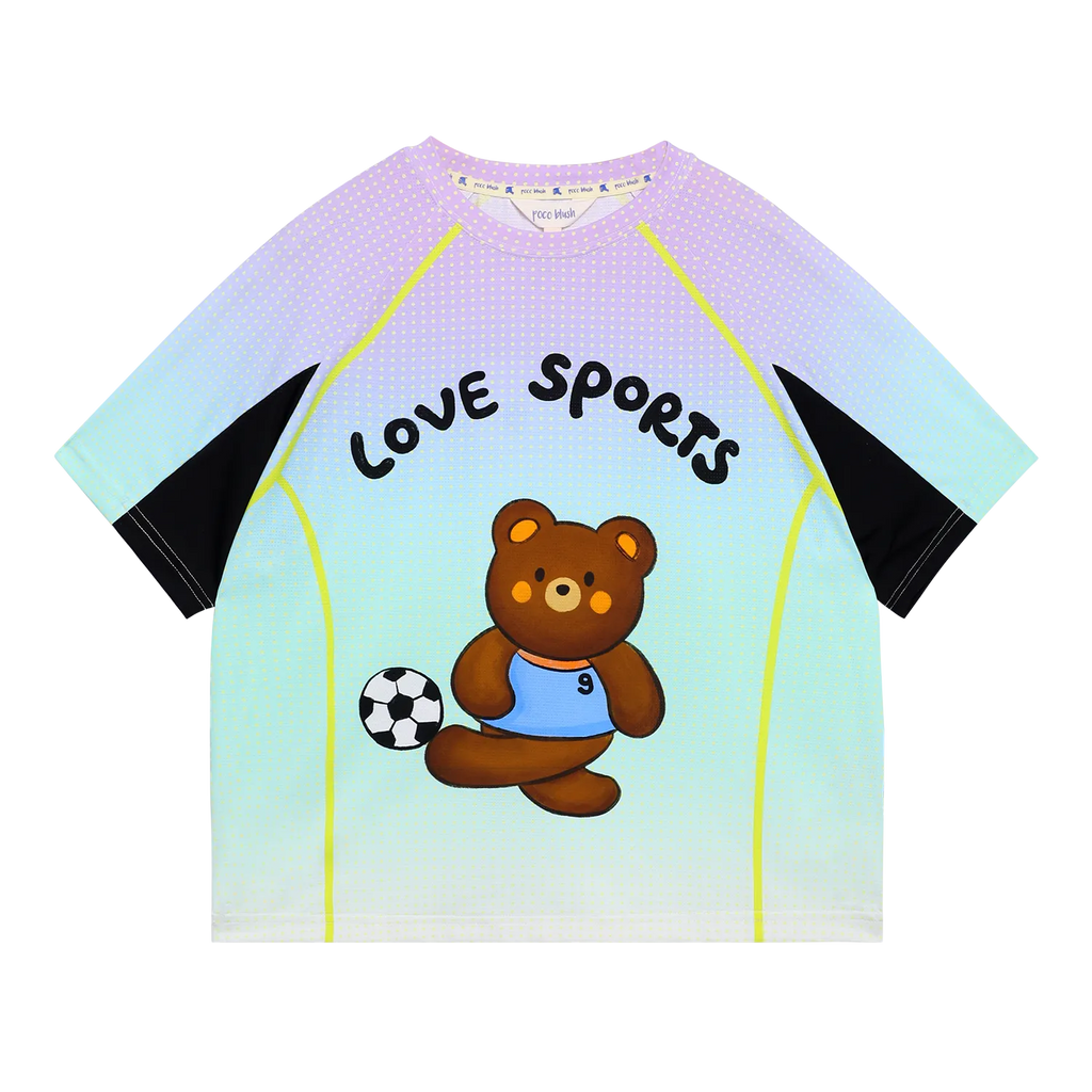 Poco Blush Football Bear Active Tee