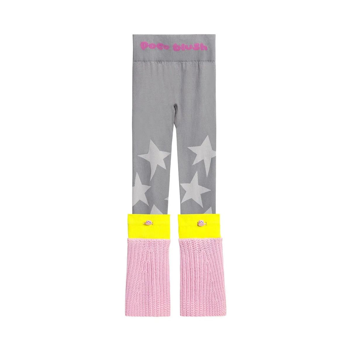 Poco Blush Seamless Star Legwarmer Legging Pants Gray