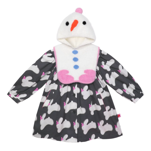 Bunny & Snowman Cotton Trench Coat + Vest by Poco Blush