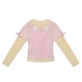 Snowflake Wool-Blend Layered Tee by Poco Blush, image 2