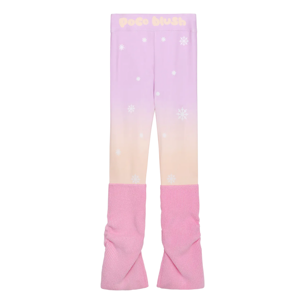 Poco Blush Snow Night Aurora Gradient Base Layer Leggings Pink