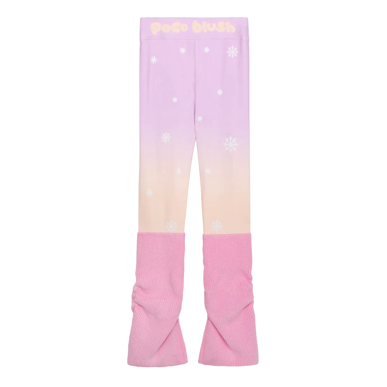 Poco Blush Snow Night Aurora Gradient Base Layer Leggings Pink
