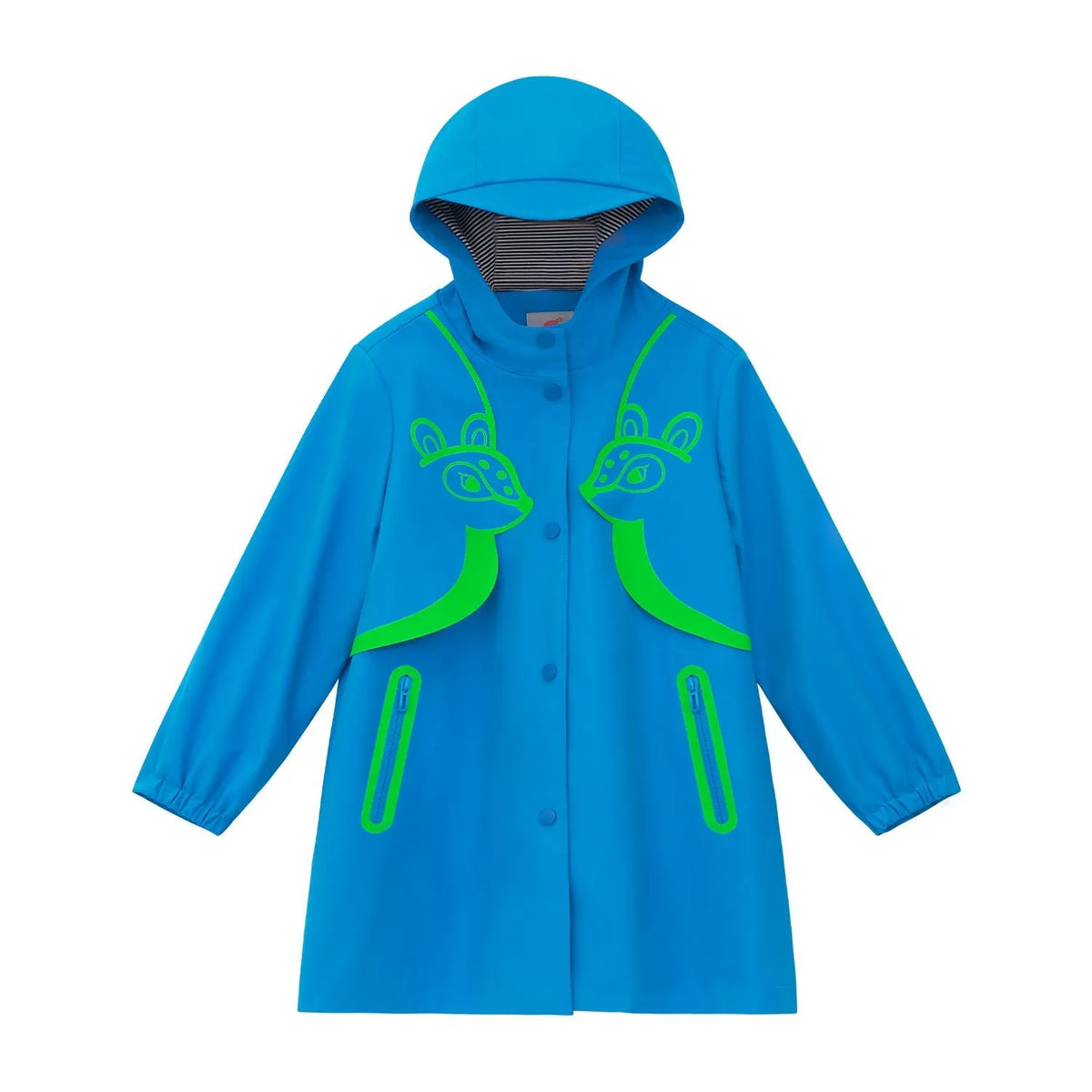 Poco Blush Deer Silhouette Rain Coats Blue