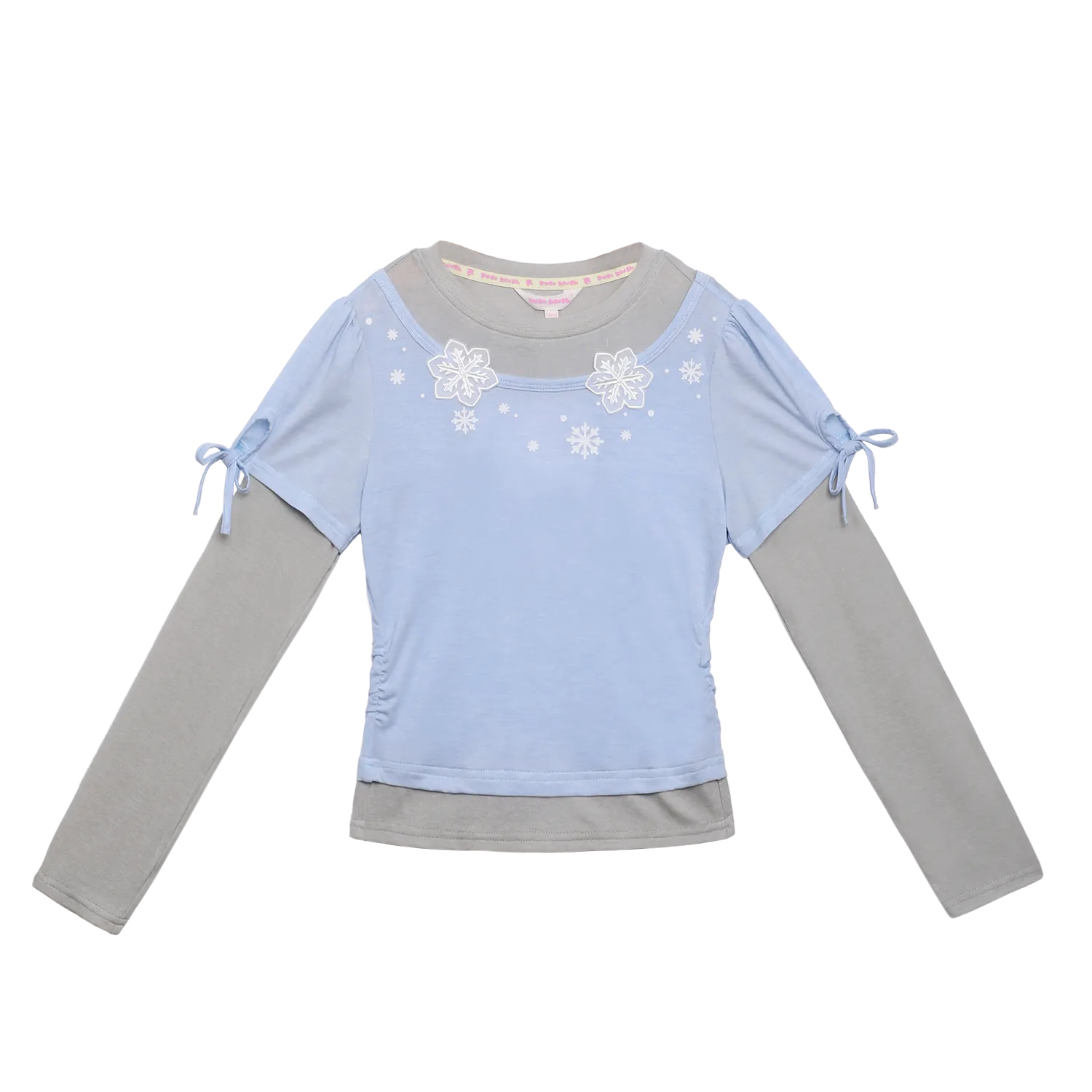 Poco Blush Snowflake Wool-Blend Layered Tee Blue
