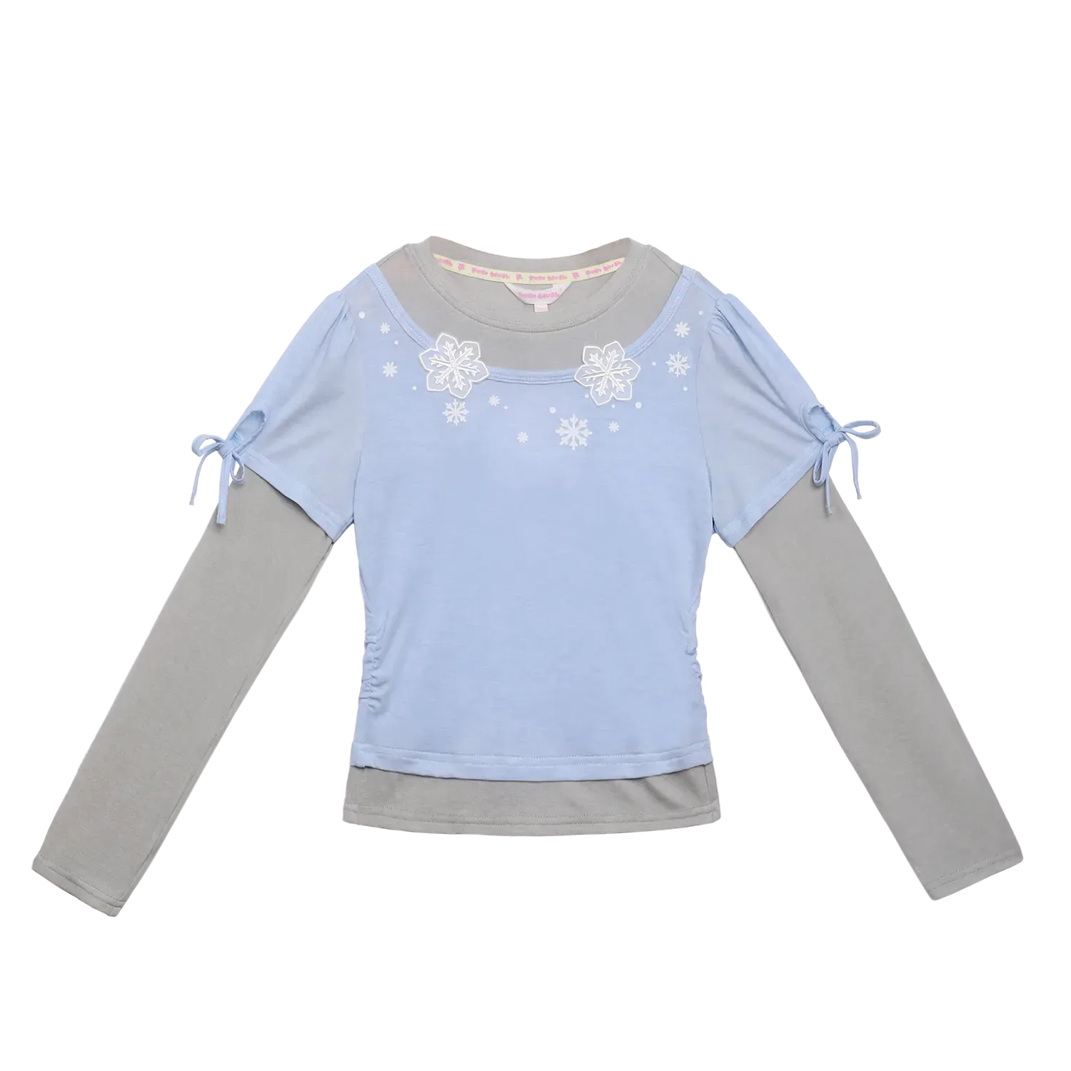 Poco Blush Snowflake Wool-Blend Layered Tee Blue