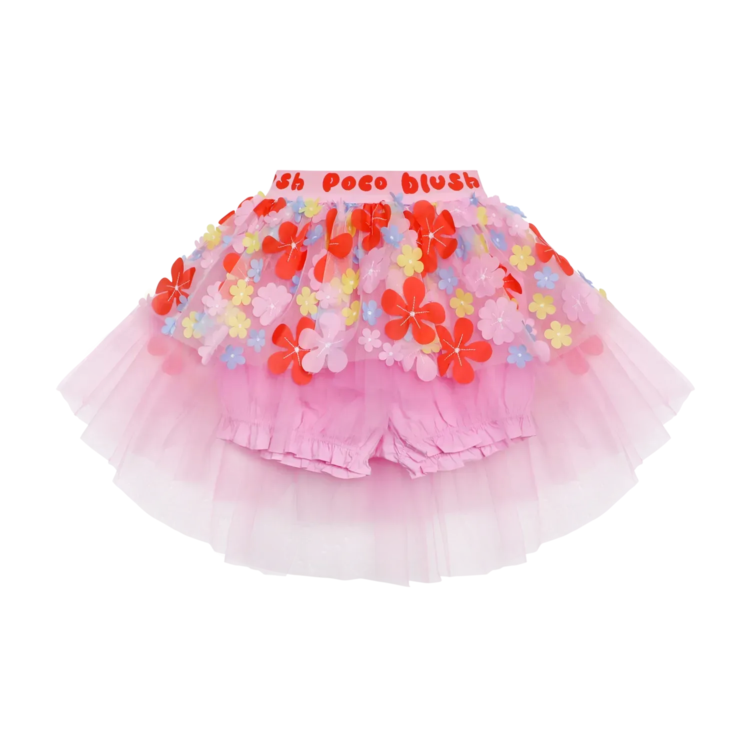Poco Blush Tropical Flower Mesh Skort