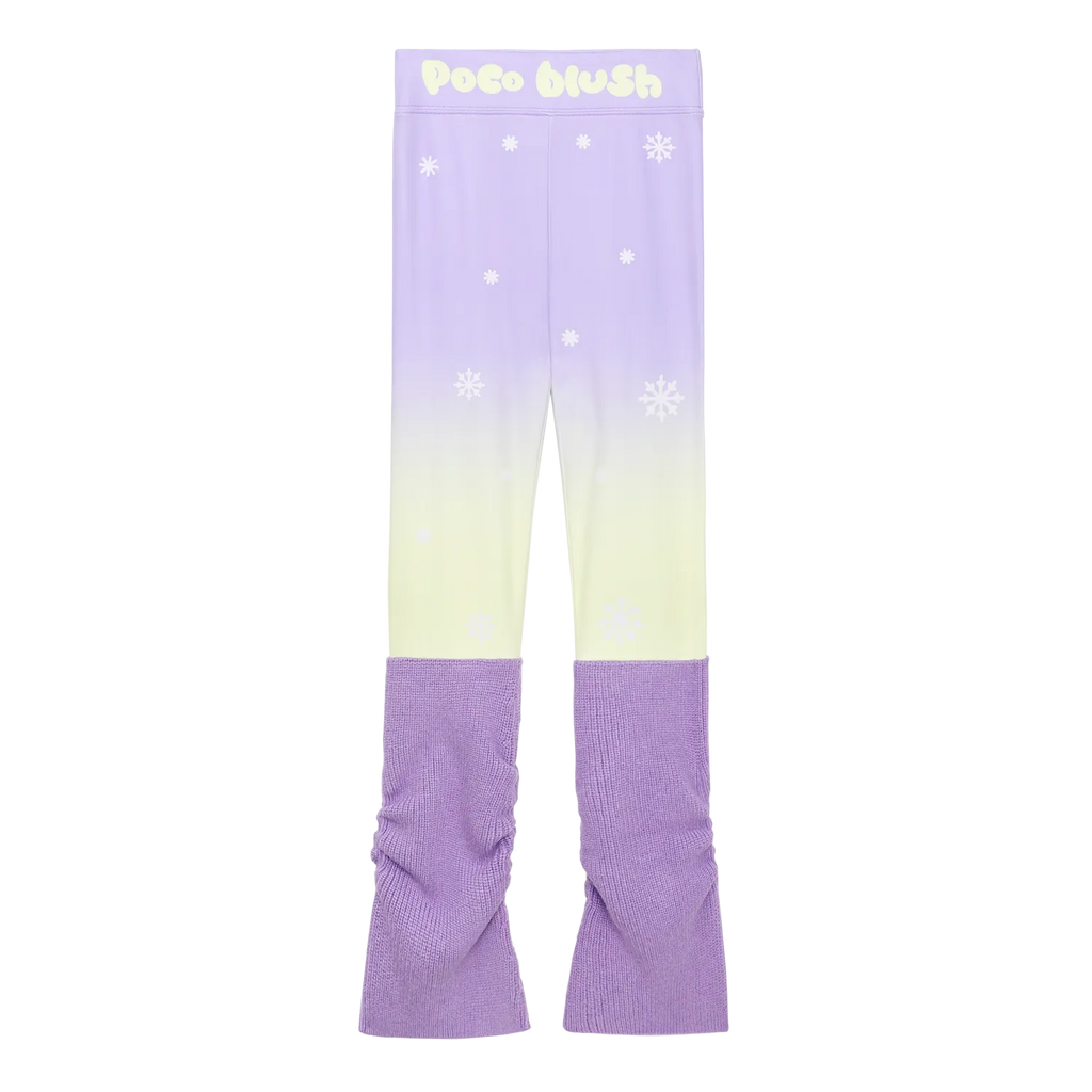 Poco Blush Snow Night Aurora Gradient Base Layer Leggings Purple