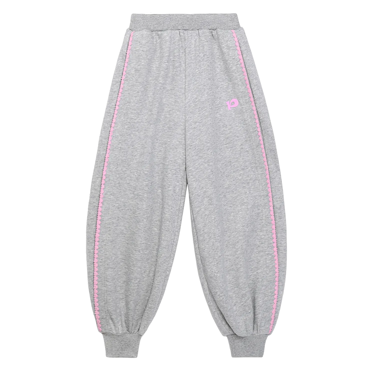 Poco Blush Bow Embroidery Fleece Pants