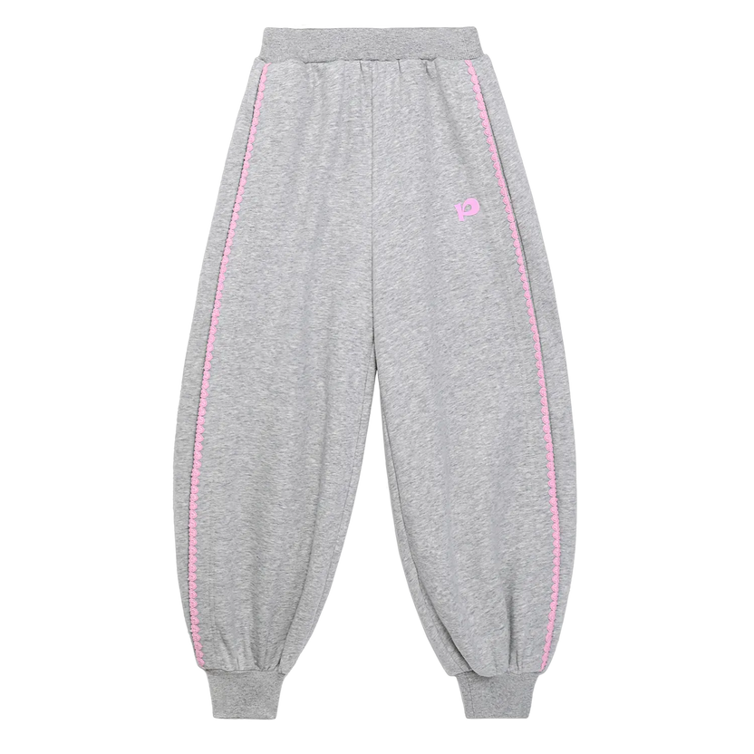 Bow Embroidery Fleece Pants by Poco Blush