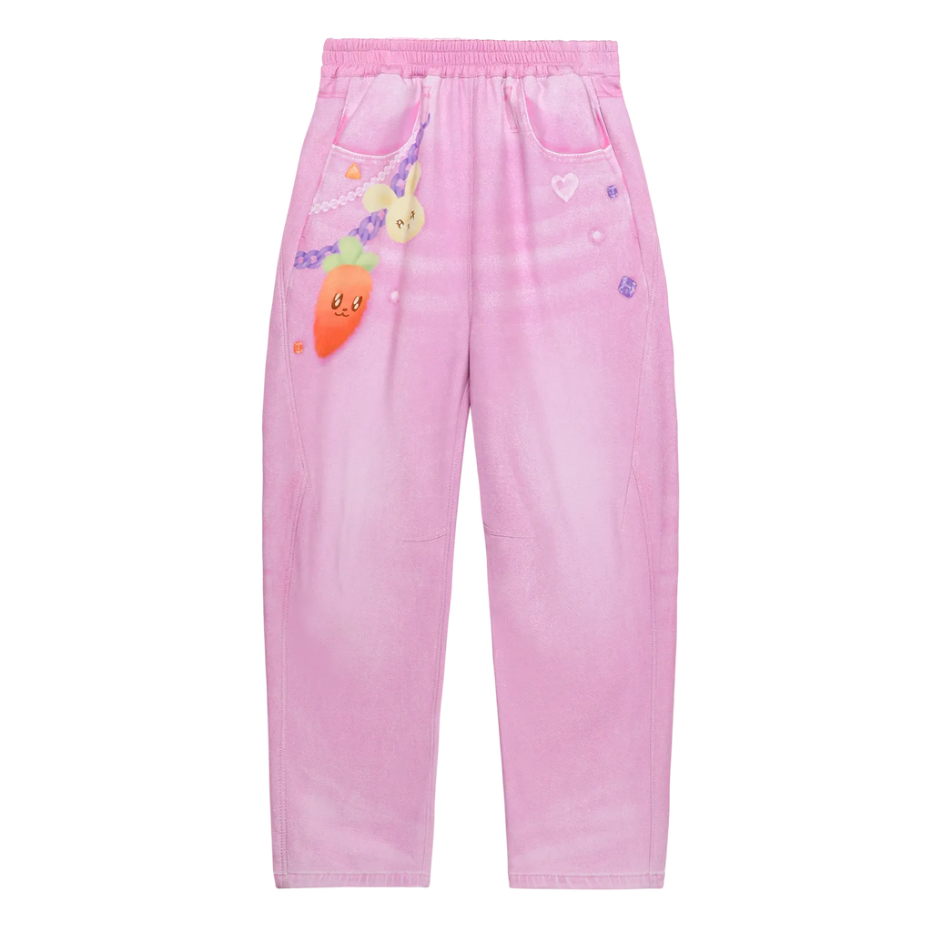 Poco Blush Snowman & Bunny Softshell Ski Pants – Painted Denim Pink