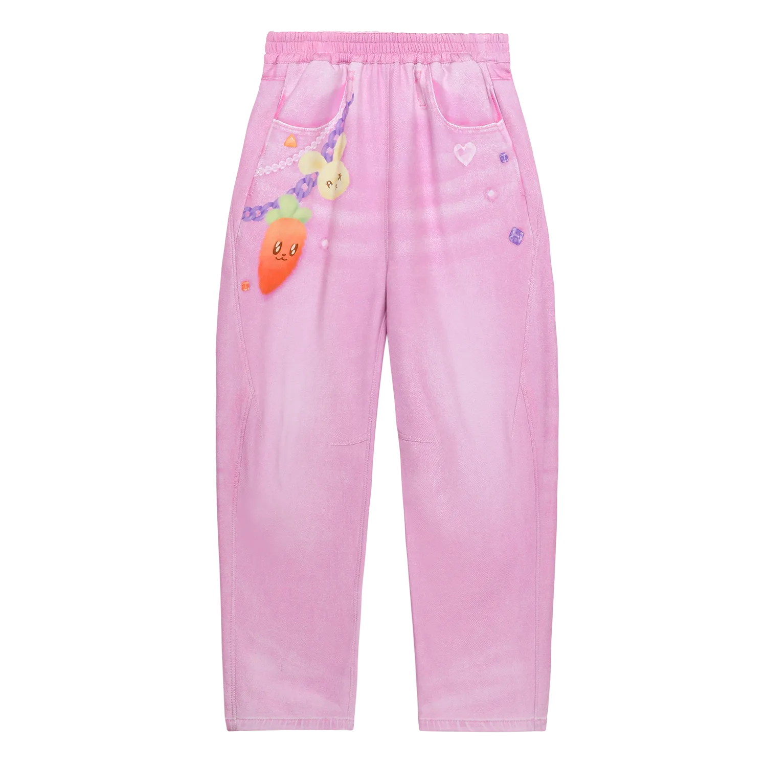 Poco Blush Snowman & Bunny Softshell Ski Pants – Painted Denim Pink