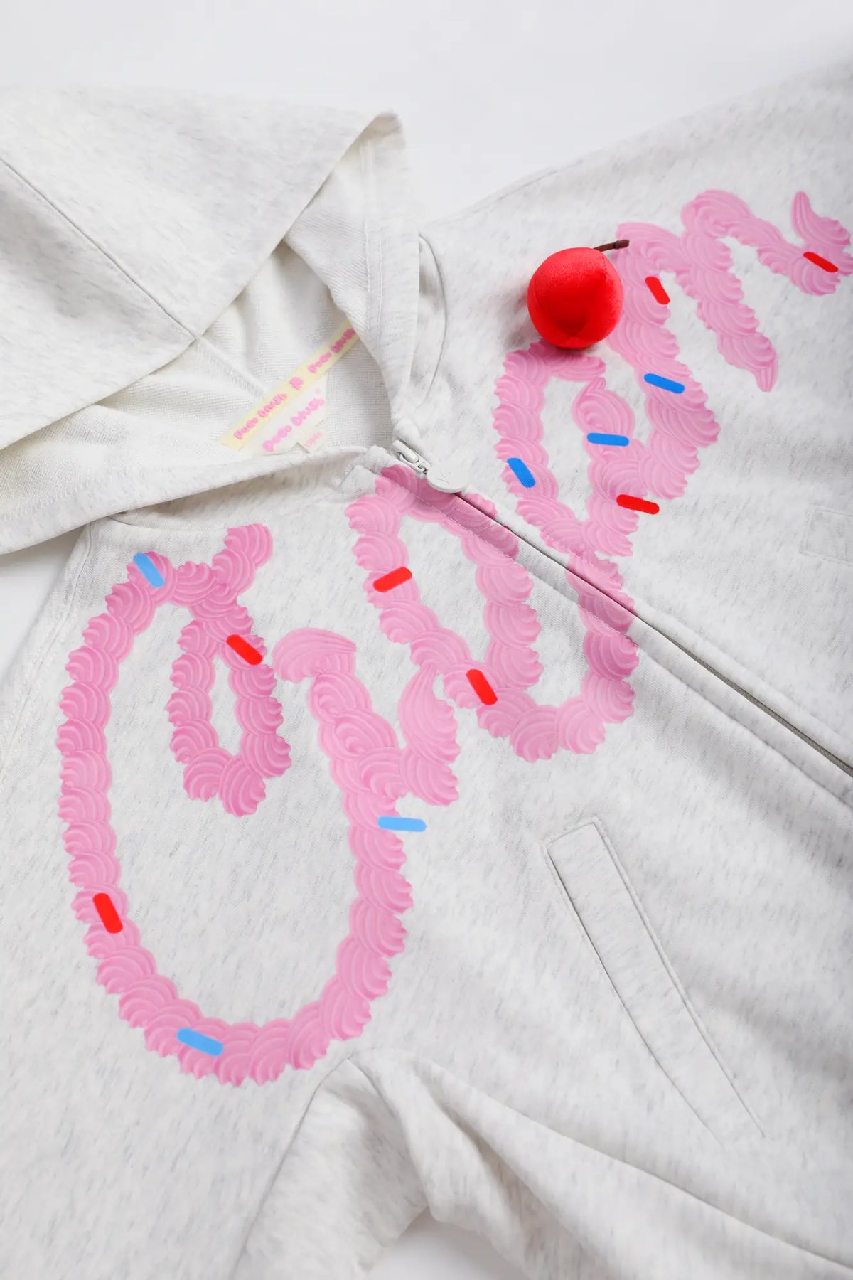 Poco Blush Jumping Cream Zip Sweatshirt Jacket
