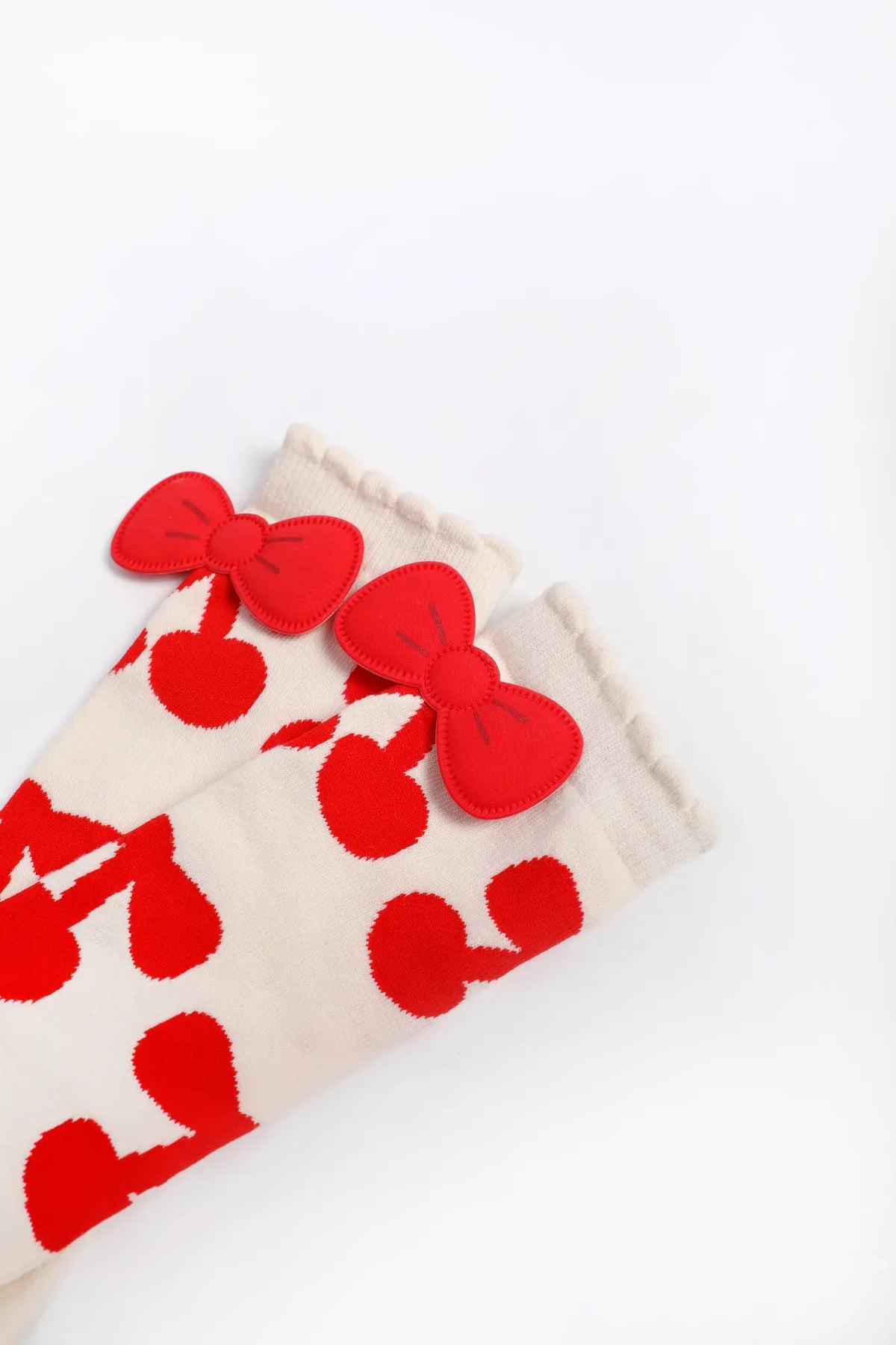 Poco Blush Cherry Jacquard Knee Socks