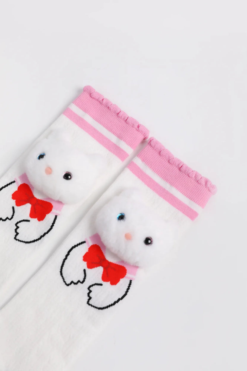 Kitty Warriors Knee Socks by Poco Blush, image 19