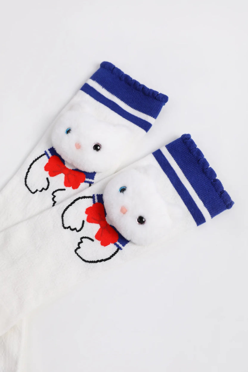 Kitty Warriors Knee Socks by Poco Blush, image 20