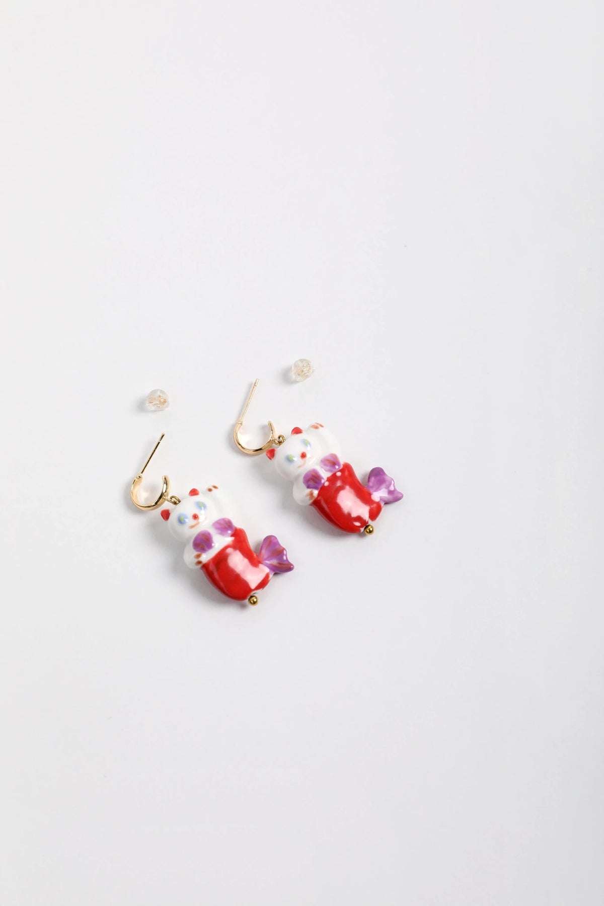 Hawaiian Mermaid Cat Ceramic Earrings by Poco Blush, image 6