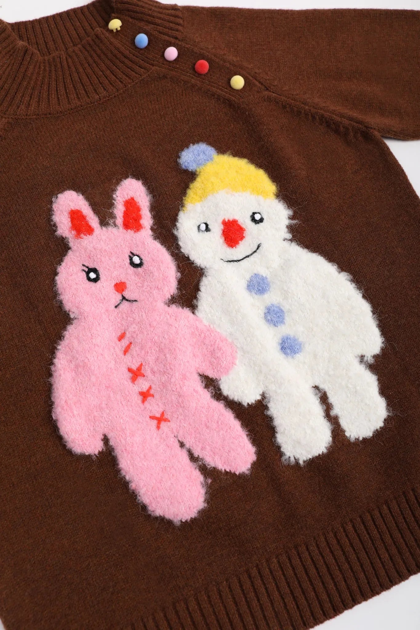 Poco Blush Hand-in-Hand Friends Jacquard Sweater