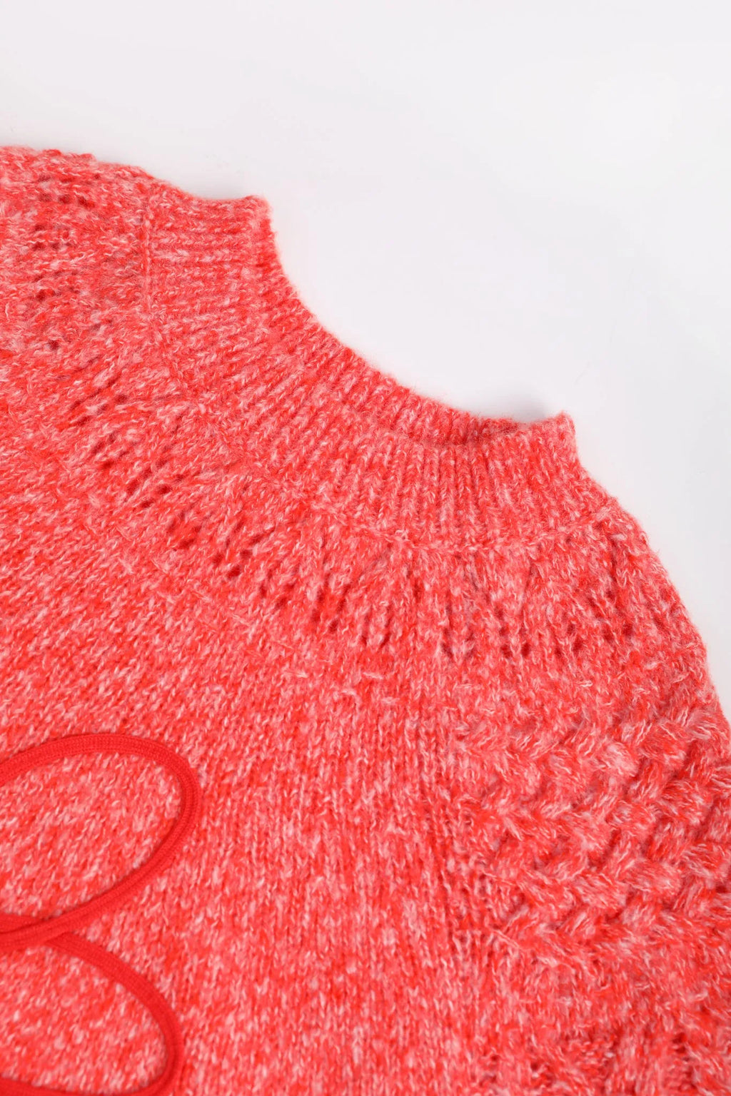 Poco Blush Red Pegasus Cable Knit Sweater