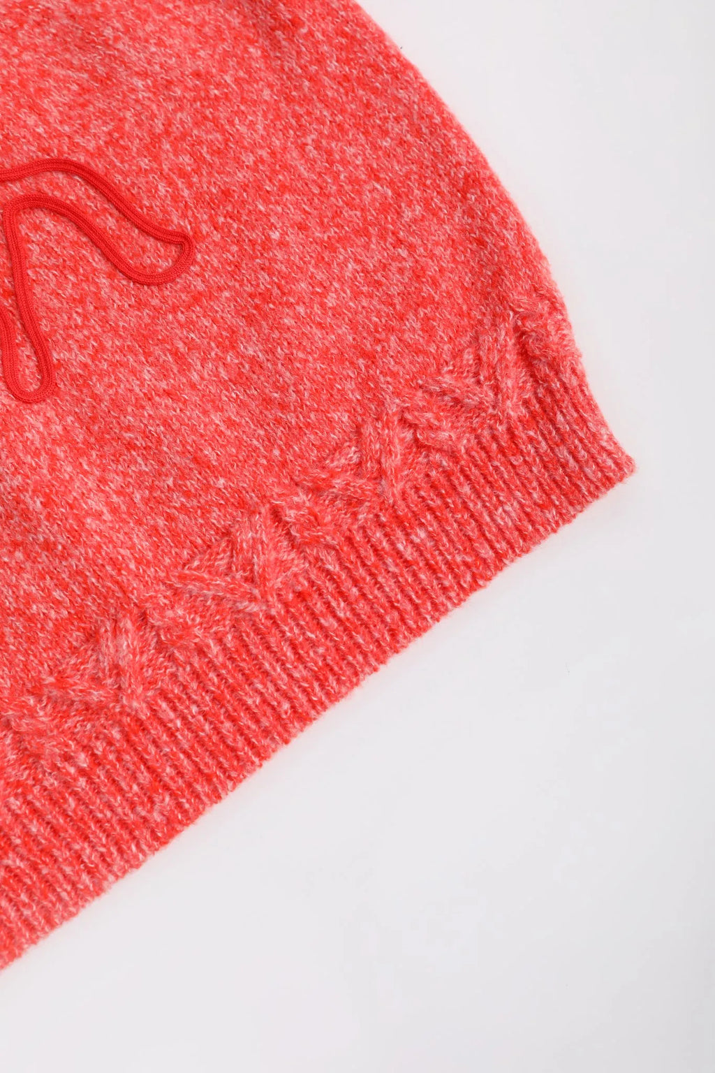 Poco Blush Red Pegasus Cable Knit Sweater