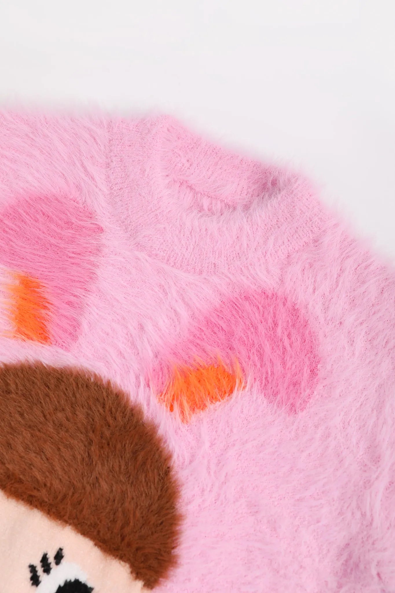 Poco Blush Fringe Cat & Bunny Jacquard Sweater