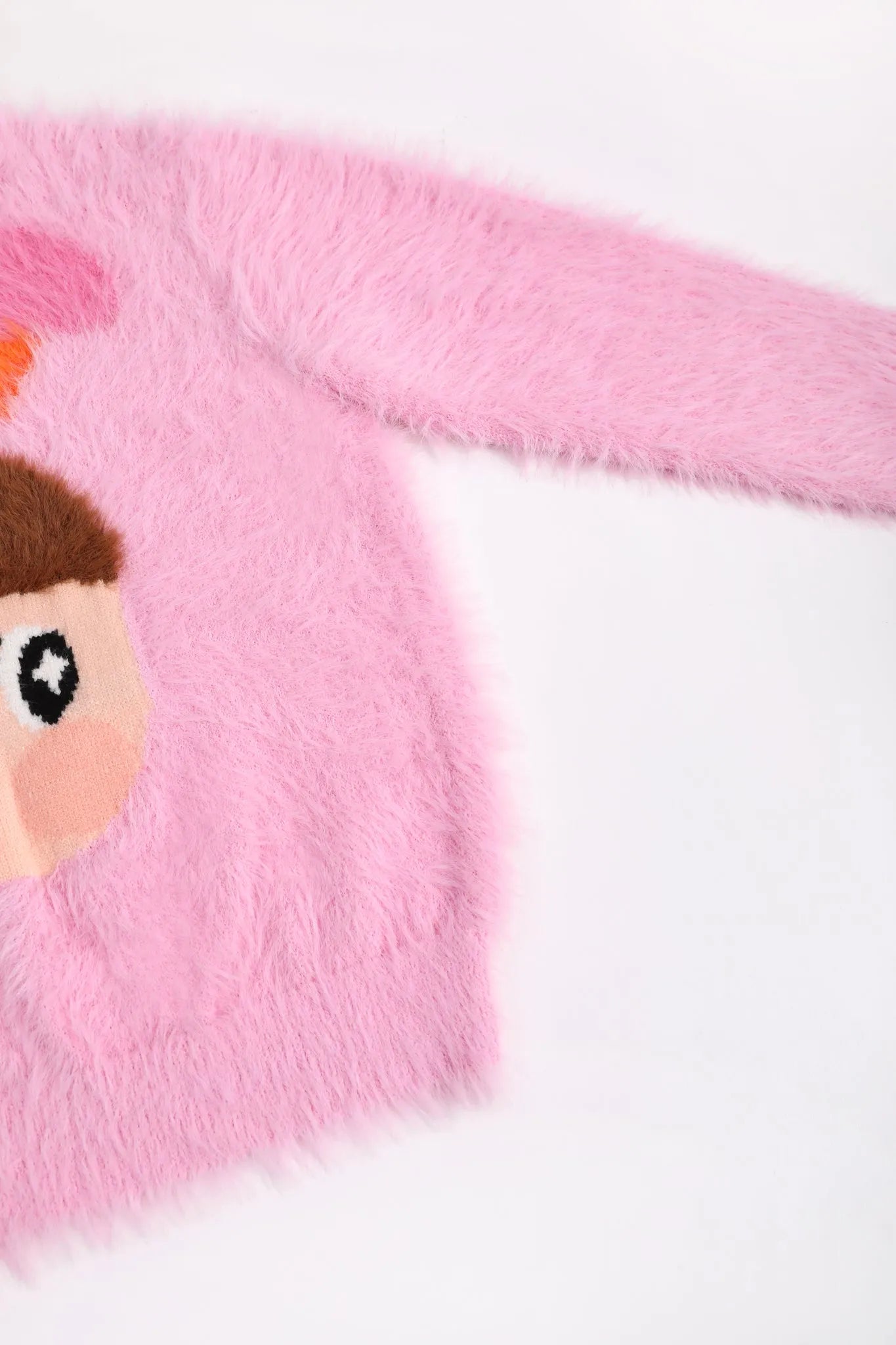 Poco Blush Fringe Cat & Bunny Jacquard Sweater