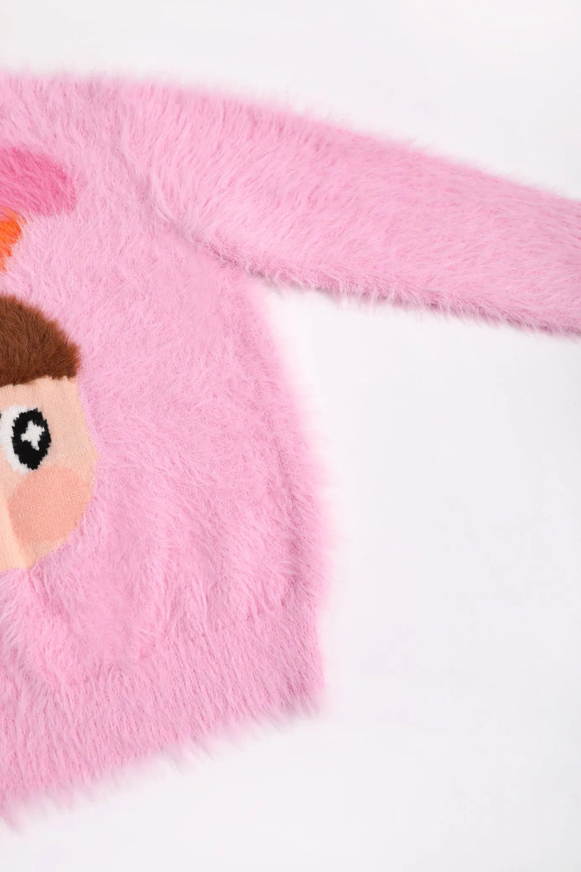 Fringe Cat & Bunny Jacquard Sweater by Poco Blush, image 15