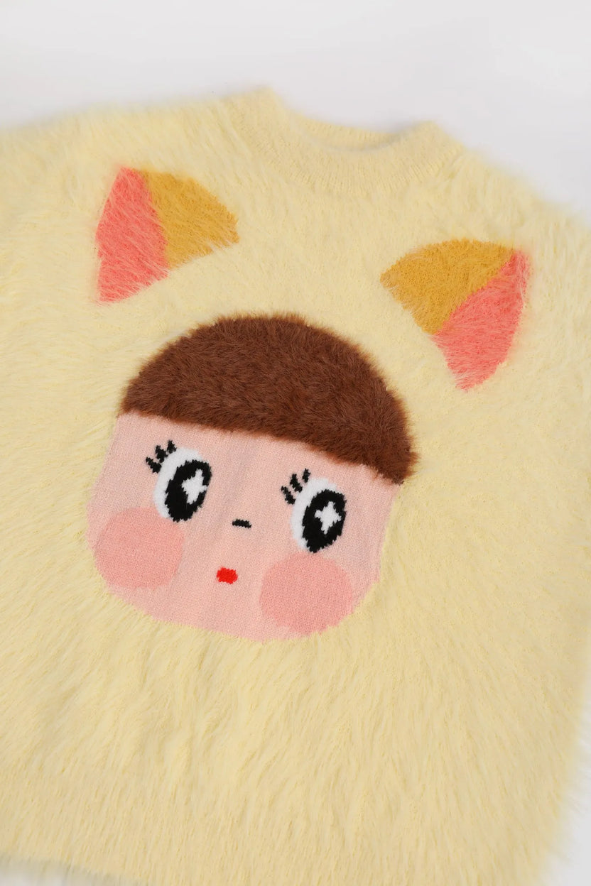 Fringe Cat & Bunny Jacquard Sweater by Poco Blush, image 19