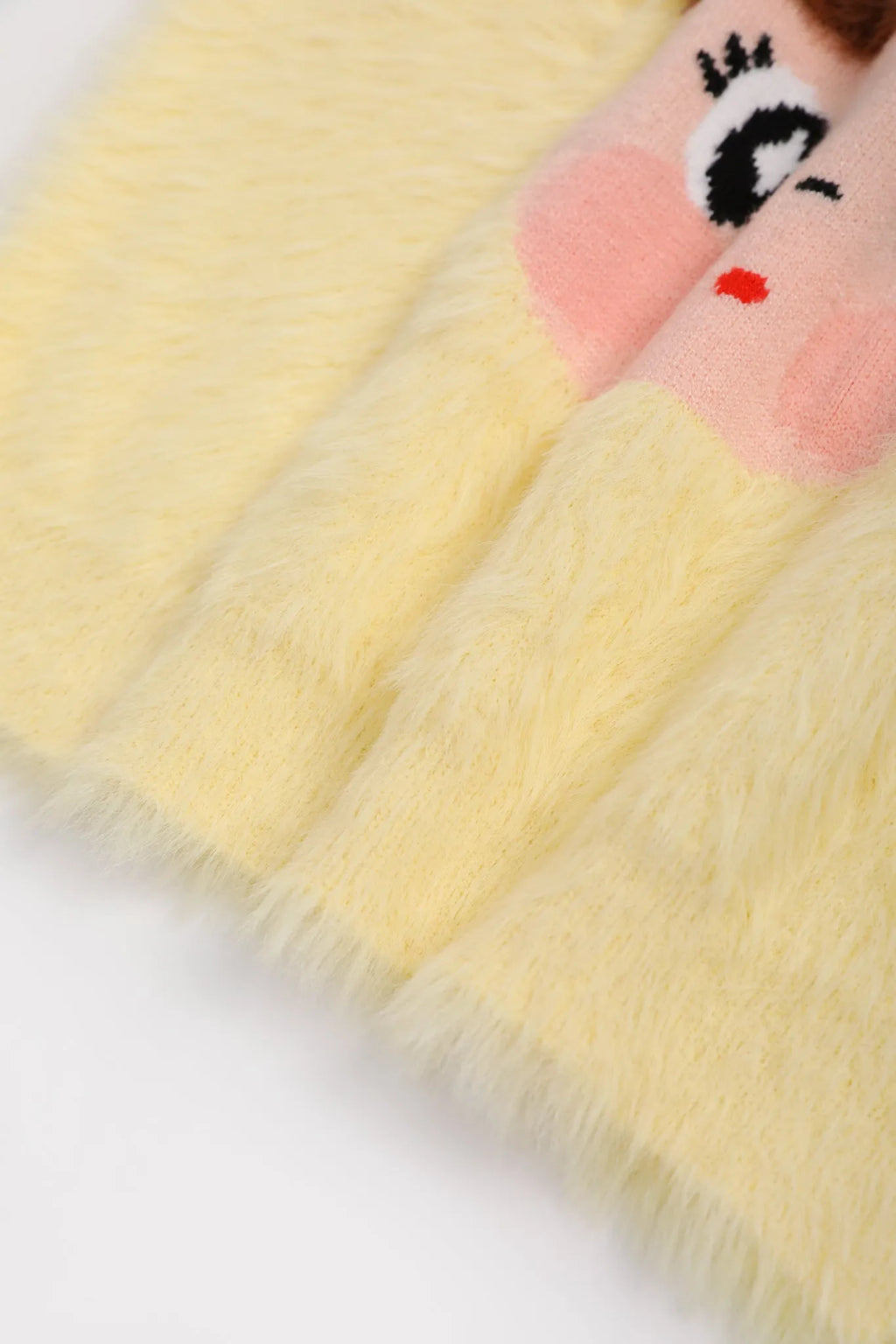 Poco Blush Fringe Cat & Bunny Jacquard Sweater