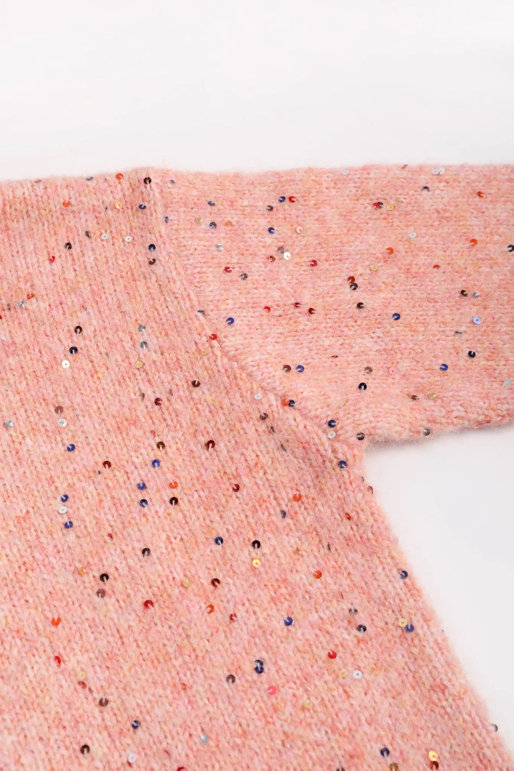 Poco Blush Sparkling Snowman Sequin Sweater