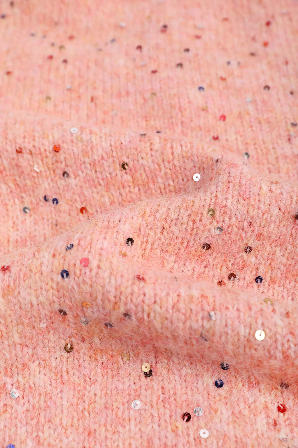 Poco Blush Sparkling Snowman Sequin Sweater