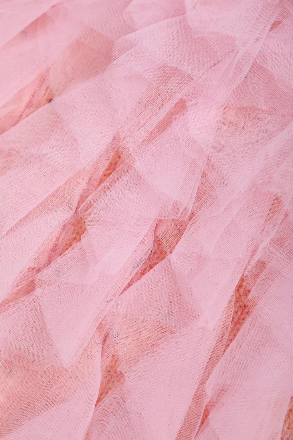 Poco Blush Sparkling Bow Mesh Knit Dress