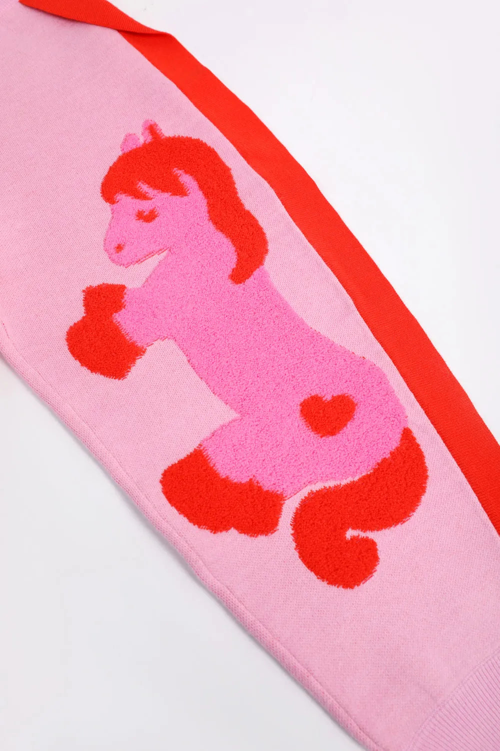 Poco Blush "The Year of Horse" Lunar New Year Knit Trousers with 3D Pony