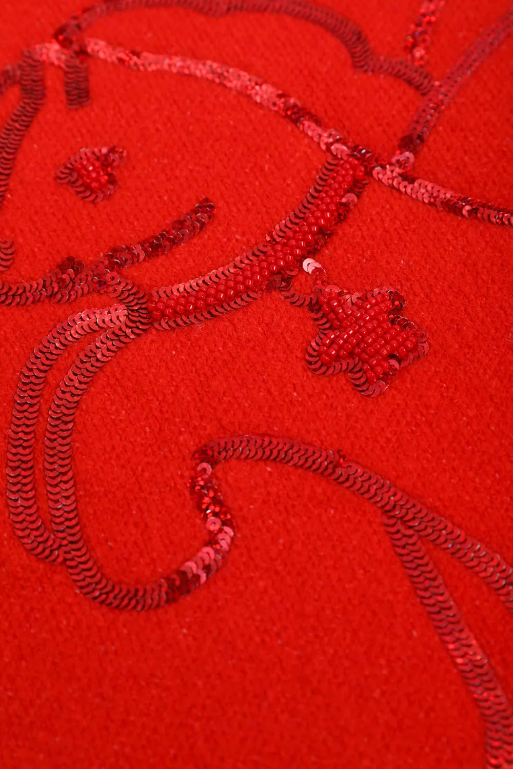 Poco Blush "The Year of Horse" Sequin Embroidered Knit Sweater