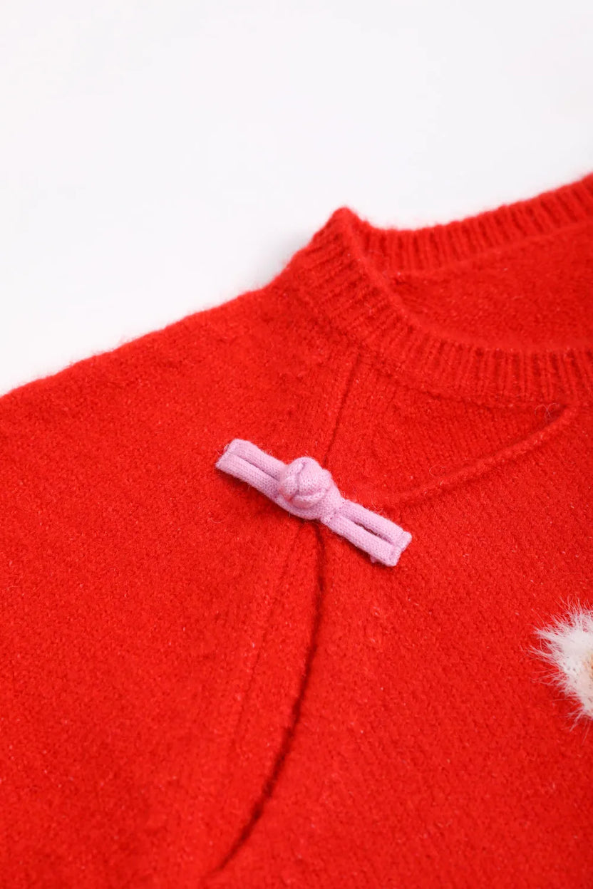 "The Year of Horse" Jacquard Knit Sweater with Frog Buttons by Poco Blush, image 8