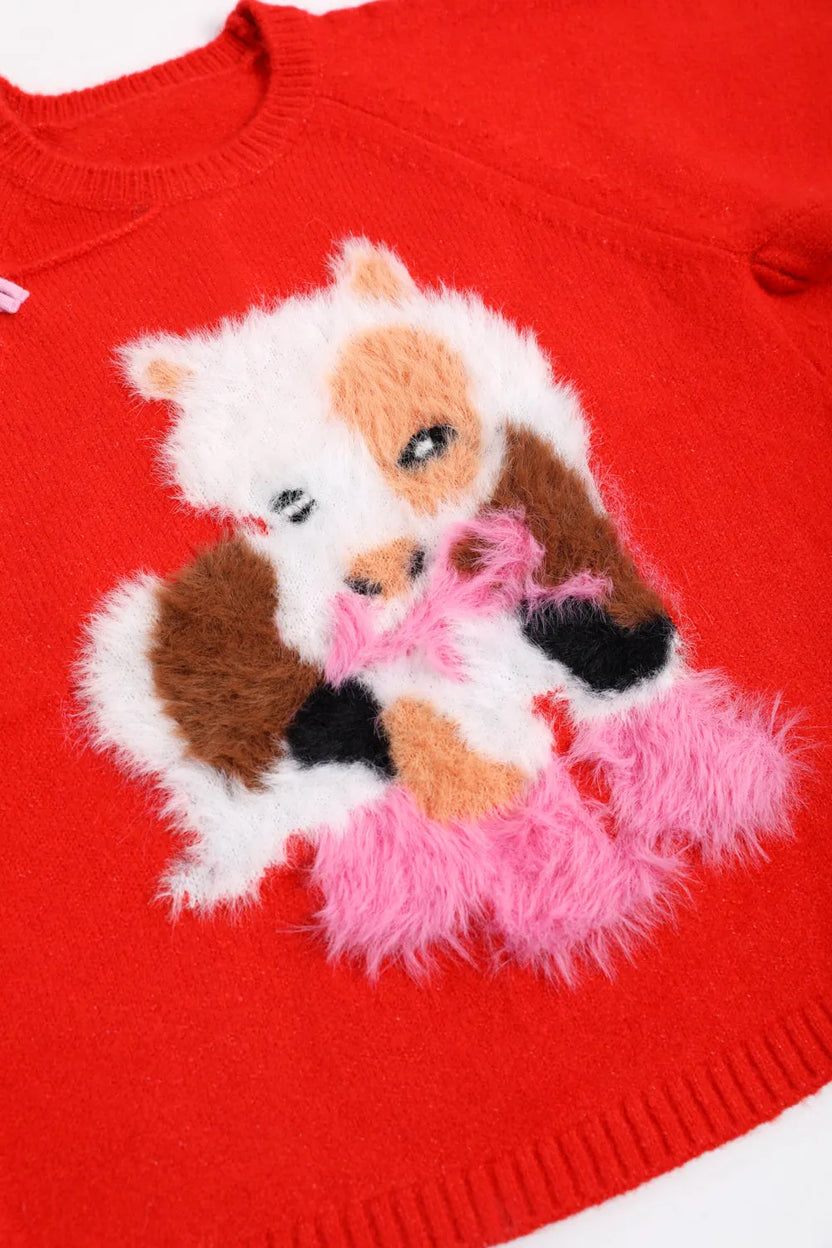 "The Year of Horse" Jacquard Knit Sweater with Frog Buttons by Poco Blush, image 9