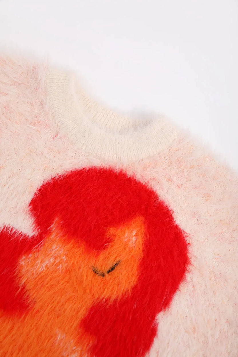 "The Year of Horse" Fluffy Jacquard Pony Sweater by Poco Blush, image 14