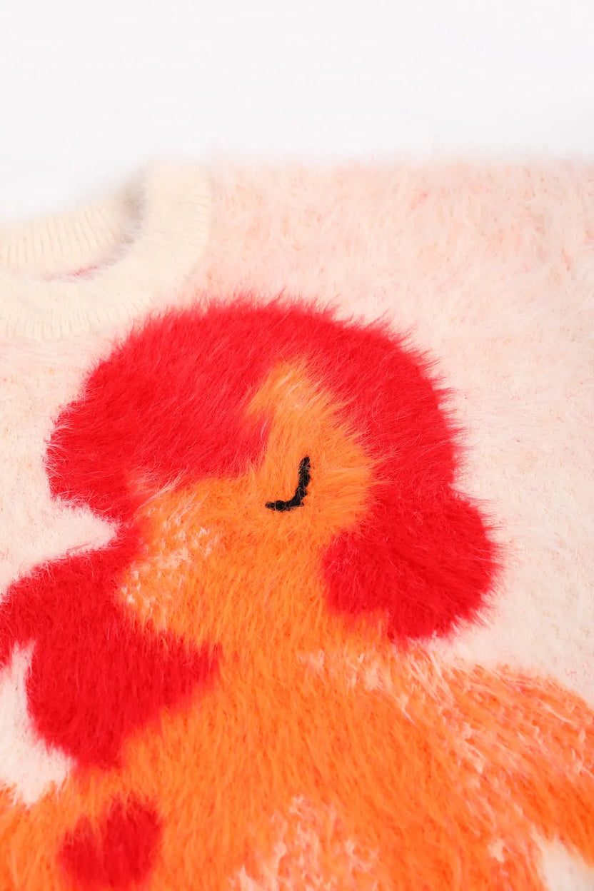 "The Year of Horse" Fluffy Jacquard Pony Sweater by Poco Blush, image 17