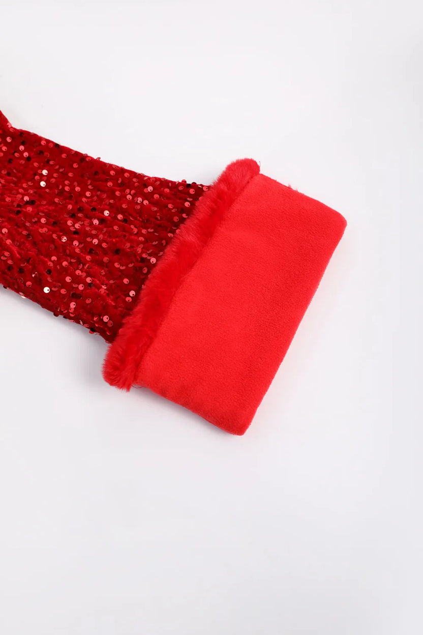 Poco Blush Sequin Velvet Flare Trousers with Plush Hem