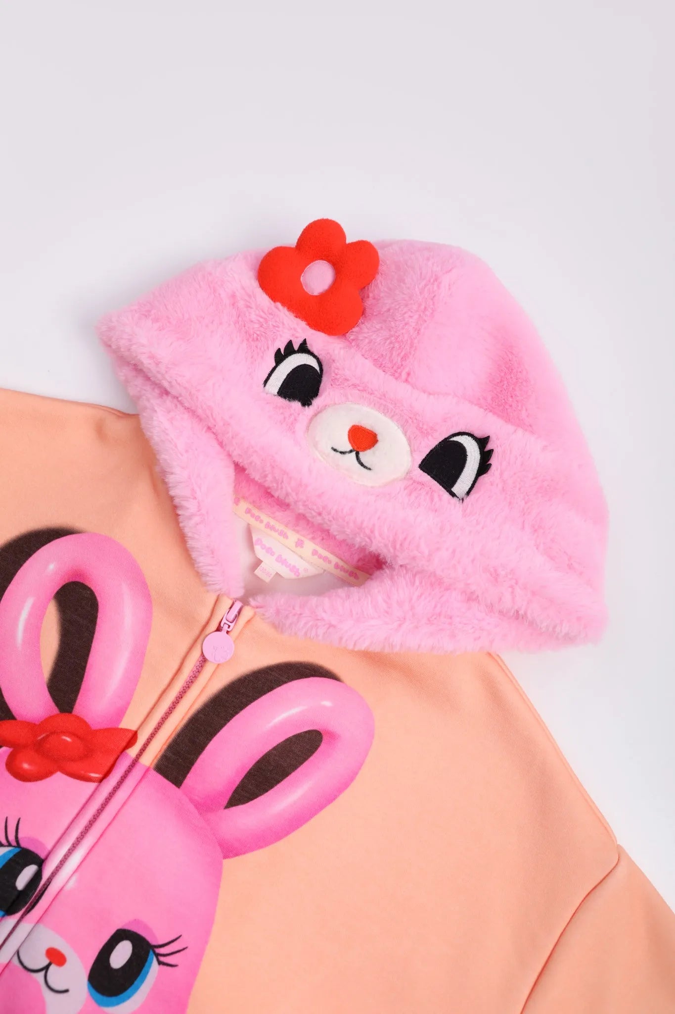 Poco Blush Mousse Snowman & Candy Bunny Ombre Fleece Hoodie Jacket