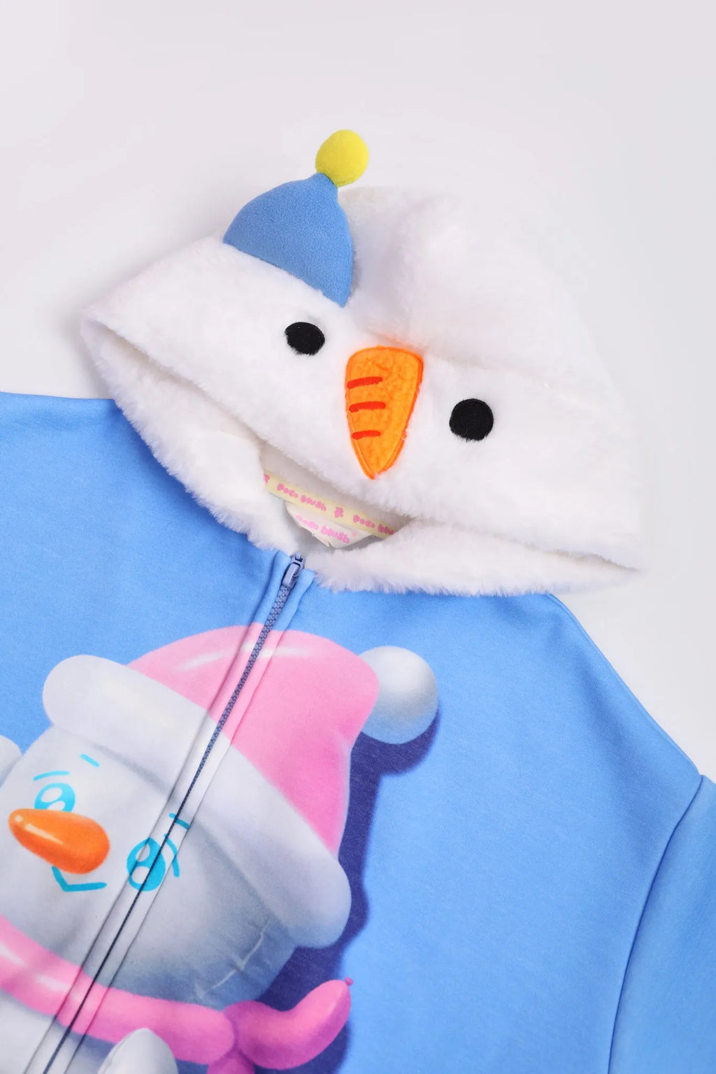Poco Blush Mousse Snowman & Candy Bunny Ombre Fleece Hoodie Jacket